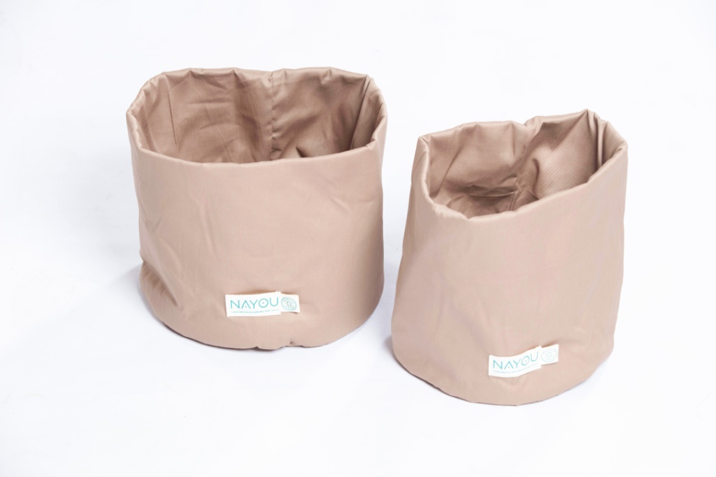 Lot de deux paniers camel
